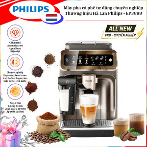 HÀNG CHÍNH HÃNG - Máy pha cà phê tự động nóng và lạnh Series 3800 Ultra chuyên nghiệp Espresso Americano Iced Coffee Capuccino Cafe Latte Iced Latte. Thương hiệu Hà Lan cao cấp Philips - EP3888