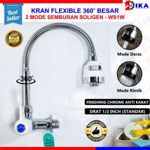 Kran Angsa Fleksibel NEW SOLIGEN PVC Chrome Keran Cuci Piring Tembok Sink WS1W WS2W WS4W WS1C WS2C