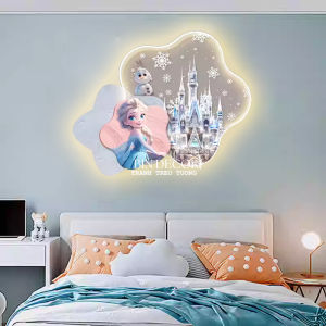 Tranh treo tường đèn led công chúa elsa nữ hoàng băng giá trang trí decor phòng bé gái