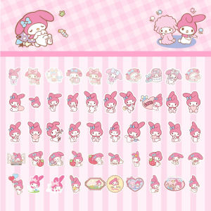 FELICE🔥 100Pcs/Set Creative Cartoon Stickers Kuromi and Melody Waterproof Stickers Sanrio Series Stickers Cute Notebook DIY Decorative Stickers Viny Sticker Kids Toys