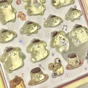 Anime Kuromi Melody Hangyodon 3Dtransparent Jelly Sticker Crystal Decorative Stickers Childrens Phone Casesdiy Toys