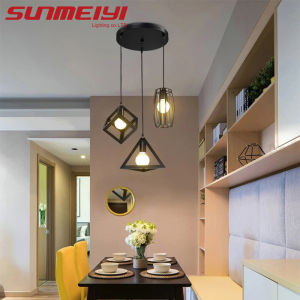 SUNMEIYI Modern Minimalist Industrial Design Black Metal LED Pendant Light Indoor Decorative Light Fixture Perfect for Kitchen Bar Hallway Aisle Canteen E27 Warm white