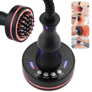 Multi-function Health Dredge Meridian Massage Brush Detoxi Warm Moxibustion Microcurrent Body Slimming Massager Infrared Red Light Hot Compress Waist Belly Massage Relaxation Tool
