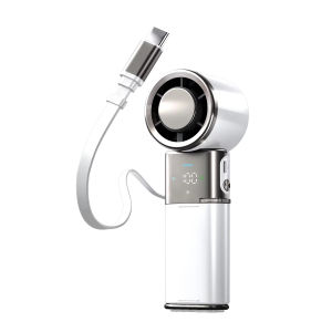 Ultra Portable Semiconductor Fan: 100-speed \9000mAh Large Battery (charges phones) foldable hanging Wekey