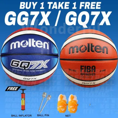 【Buy 1 Take 1】Original Molten GG7X GQ7X Basketball Ball Official Size 7 Adult basketball ball Wear Resistant Outdoor durable Ball/Freebies mesh bag air needle air pump