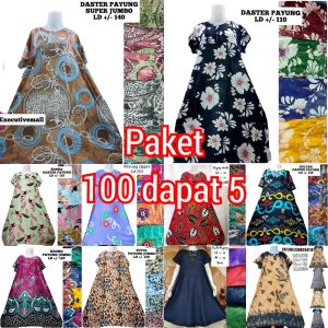 Daster payung paket 100 rb an dapat 5 free ongkir ssat promo / executivemall daster rayon murah