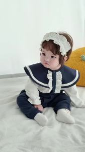 Baby girl romper a Cotton-like spring and autumn shawl-collar outerwear for Anyang infants and children