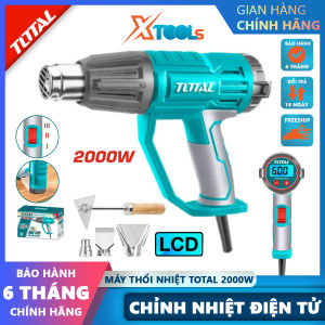 Máy khò nhiệt TOTAL TB20056 | Máy khò màng co full phụ kiện chỉnh điện tử 600°C 3 tốc độ gió dán decal phim cách nhiệt ô tô xe máy...