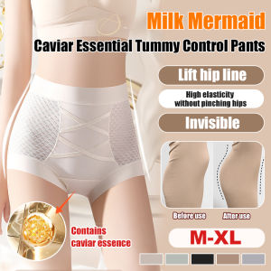 【FAMMY FAEY】Milk Skin Mermaid Princess Tummy Tuck Pants 3D Three-Dimensional Hip Lifting Tummy Tuck Pants Nude Ice Silk Cartilage Support Tummy Tuck Underwear No Curling Seamless Waist Tuck Pants
