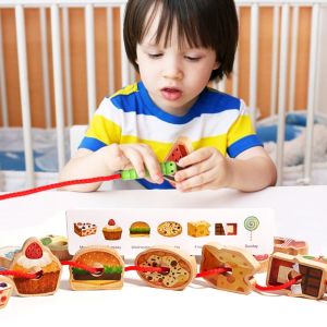 GRACE Thức Ăn Sâu Bướm Đồ chơi xâu chuỗi hạt xâu chuỗi Bằng gỗ Phân loại thực phẩm phù hợp Đồ chơi học tập HẠT VIỀN Sáng Tạo Phát triển trí thông minh Trò chơi xâu chuỗi cho bé Trẻ mới biết đi trẻ em