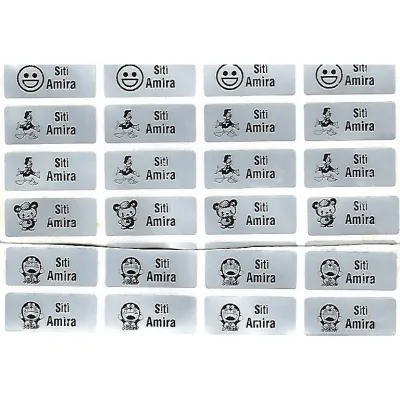 Waterproof Customisation Name Sticker- Transparent Plain sticker Sticker Nama/Sticker Label Product Kalis Air/Name Sticker Waterproof