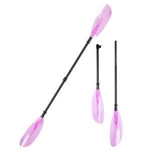 Transparent Paddle with Double Blade Kayak Paddle Accessory Inflatable Stand Up Surf Blade Fiberglass Shaft Kayak Canoe Paddle
