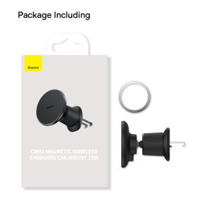Đế Sạc Không Dây 15w Cho IPhone 12 13 14 15 Trên Xe Ô Tô Baseus CW01 Magnetic Wireless Charging Hít Nam Châm -TopLink