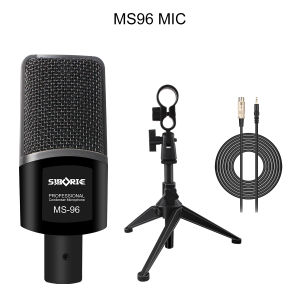 Siborie MS96 Mic Condenser Professional Microphone 3.5mm Port Live Mikrofon Incl.Stand Set Recording Streaming Podcast PC
