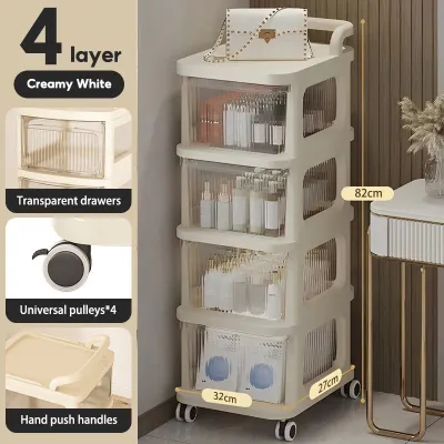 Multi-layer Drawer Trolley Trolley Cart for Baby Removable Storage Rack Snack Storage Rack Dust-proof and Durable Multi-scene Storage Cart