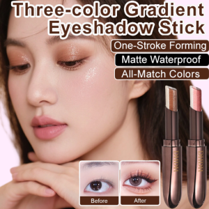 Waterproof Sweat-Proof Three-Color Gradient Eyeshadow Stick Pearlescent High Gloss Eye Shadow Pen 渐变懒人三色眼影棒