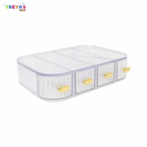 FR-C1073 Rak Laci Mini Kristal Akrilik Transparan Organizer Meja Laci Mini Aksesoris Serbaguna