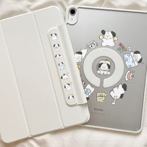 RBP split three-in-one acrylic transparent tablet protective case for iPad Air 6 13 inch 2024 Pro 11 12.9 inch  2020 2021 2022 M2 Air 4 Air 5 10.9 iPad 10.2 9th 8th 7th gen mini 6 8.3 buckle suction pen charging 720° rotation anti-fall cute puppy