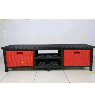 Terlaris COD Lemari Rotan plastik Meja TV Laci Susun 2 DVD buffet serbaguna Bebas pilih warna