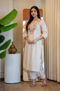 [PRE-ORDER] Size M to 2XL KURTI WITH PANT:- ROMAN SILK WITH HEAVY EMBROIDERED WORK sets_371