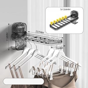 Jemuran Dinding Tanpa Bor Jemuran Lipat Cangkir Hisap Portable untuk Kamar Mandi/Hotel