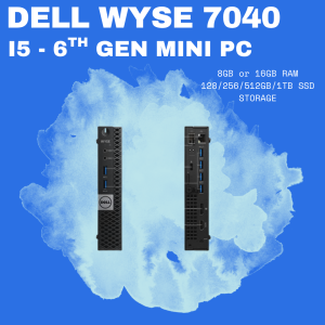 Dell Wyse 7040 Mini PC Desktop Compact Intel i5 - 6th Generation for Office use and Home Windows 10 & 11 SSD [ PC ONLY ]