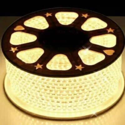 LAMPU LED STRIP SELANG 5050 100METER AC 220V WATERPROOF + SOKET 5PCS Lampu selang led drop ceiling plafon outdoor - 220V