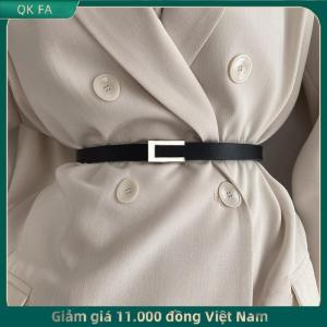QK FA ✨ Phụ Nữ Mỏng Vành Đai Màu Đen Vàng Bạc Kim Loại Khóa Vành Đai PU Da Giản Dị Vành Đai Thắt Lưng Quần Ăn Mặc Trang Trí Dây Thắt Lưng