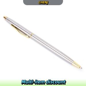 CHENJ 1PC kim loại bút bi văn phòng phẩm que thép không gỉ xoay bút bi