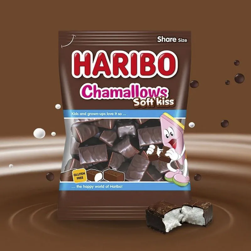 HARIBO] Chamallows Soft Kiss Chocolate Marshmallow Candy – Gluten