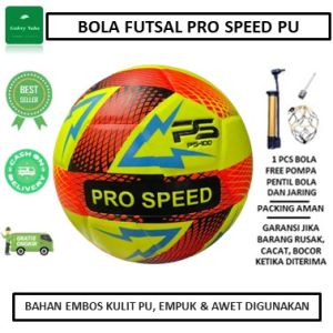 FOOTBALL PRO SPEED BOLA FUTSAL KULIT PU EMBOS SIZE 4 EMPUK