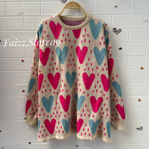 Oliv Love Tiga Clour Atasan Sweater Rajut Oversize Wanita Korea
