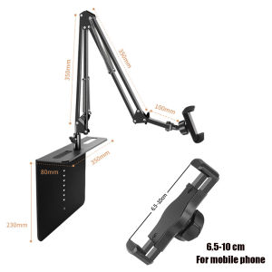 Hidden Bedside Phone Tablet Holder Retractable Retractable Hidden Insertable Slit and Clip-On Cell Phone Tablet Holder Cell Phone Tablet Holder for Bed Sofa and Desk