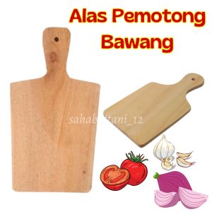 Talenan kayu tebal motif gagang - alas pemotong bawang