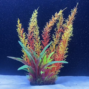 Aquarium Decors Ornaments Green Aquatic PlantTank Landscaping Green Artificial Leaves Hiding Spot