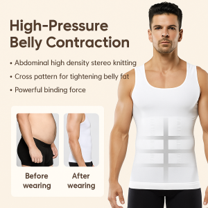 Mens Tummy Control Sculpting Body Vest  Show Off Figure Helps Fitness Weight Loss Slimming Body Shaper Vest Plus Size S-2XL