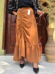 Rok Serut Rempel Bawah Casual Flowy - Rok Wanita Korean Look-Rok Tali Serut Crinkle Airflow