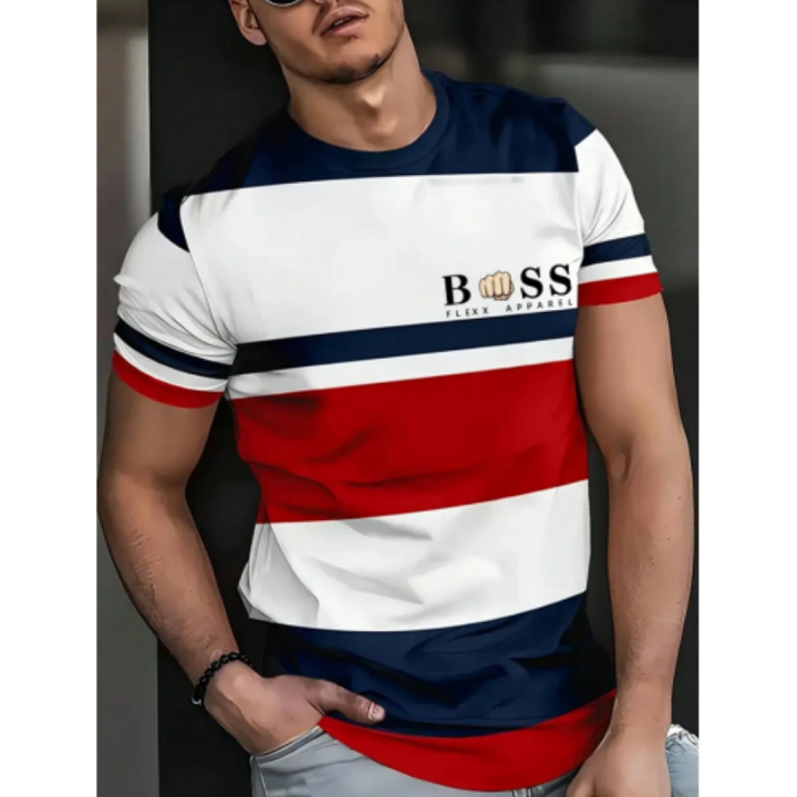 Simple Fashion Tshirts For Men Letters Striped Graphic T Shirts For Men  Trend Summer T-Shirt For Men Streetwear Loose Overruns T Shirt For Men