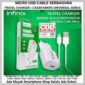 TRAVEL CHARGER CASAN MIKRO UNIVERSAL SEMUA HP INFINIX HOT 9 HOT 10 HOT 9 PLAY SMART 5 4 CEPAT PENUH