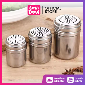 Kotak Tusuk Gigi / Kotak Bumbu Dapur Merica Chili Tabur bahan Stainless steel dapat Putar