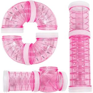 OUTOPEN Chinchilla Guinea Pig Sports Transparent Creative DIY Connection Tunnel Curved Pipe Training Tube Cage Accessories