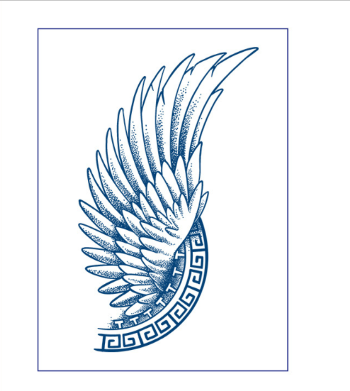 Set eagle wings in tattoo style design Royalty Free Vector