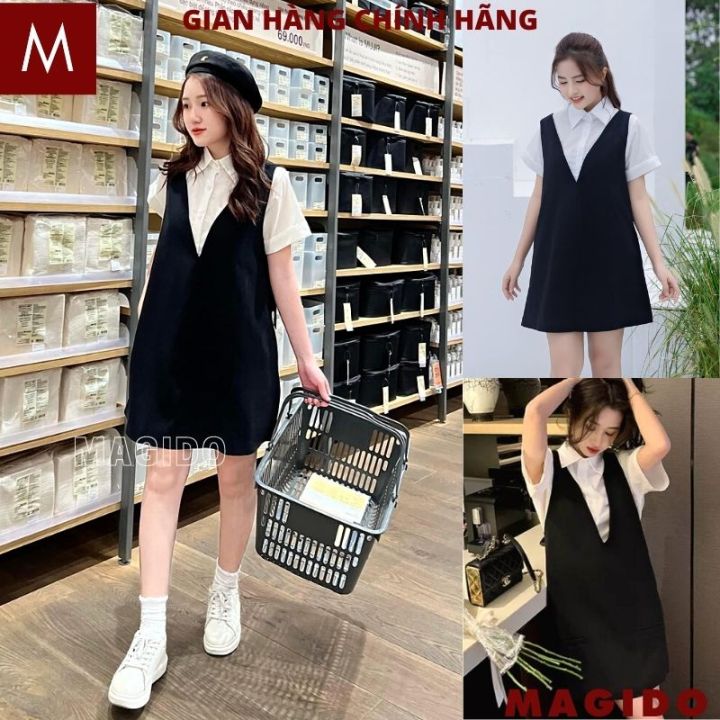 Váy yếm Nữ 2 Dây Chỉ Nổi Mặc Đi Học Phong Cách Hàn Quốc Ulzzang Trendy Cute  Dễ Thương - HQ Fashion - Quần yếm | ThờiTrangNữ.vn