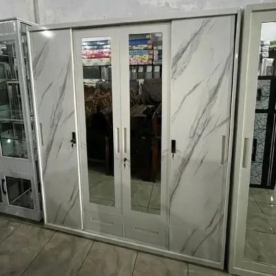 PROMO Lemari Besi Sliding 4 Pintu 160cm dengan Desain Elegan dan Modern untuk Penggunaan Anda