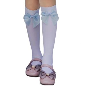 Girls Summer Sweet Bows Calf Socks Knee Highs Socks Summer Thin Sheer Silk Stockings Tube Socks Hosiery Streetwears