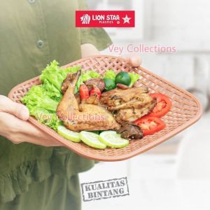 • BISA COD • LION STAR Bamboo Plate (Harga Satuan) Piring Plastik Motif Anyaman Rotan ANTI JAMUR & BUKAN DAUR ULANG Piring Pecel Lele Model Anyam Bambu ORIGINAL LionStar BPA FREE