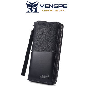 MENSPE Mens Long Wallet Soft PU Long Wallet Multi-Card Position Litchi Pattern Splicing Wallet Multi-Functional Wallet Large Capacity Purse ID Credit Cards Holders Coin Pouch PU Leather Coin Bag Business Wallets