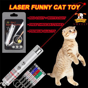New Cool 2 In1 Red Laser Pointer Pen With White LED Light Play Dog Toy Laser funny cat stick