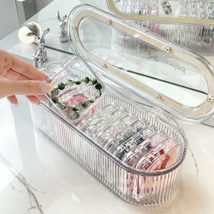 Transparent Acrylic Sealed Jewelry Box Anti-oxidation Portable Storage Case Special for Crystal Beads Bracelets Bangles Necklaces Earrings Dustproof Jewelry Organizer