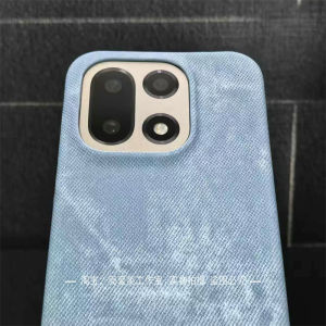 For OnePlus 15 Case Half Pack Phone Back Cover For OnePlus15 5G One Plus 15 Retro Fashion Denim Blue Fabric Bumper